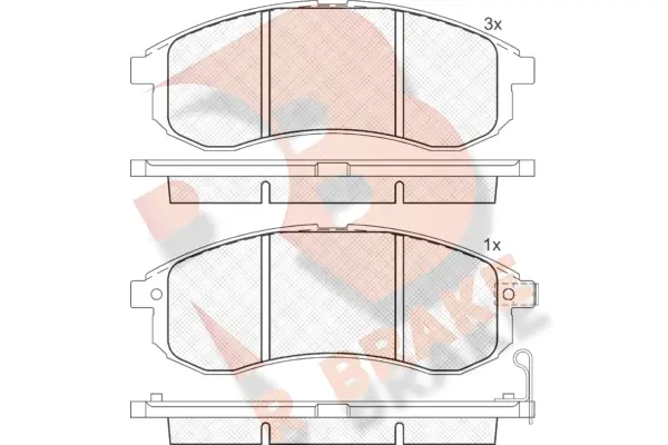 Kit de plaquettes de frein, frein à disque R BRAKE RB1507