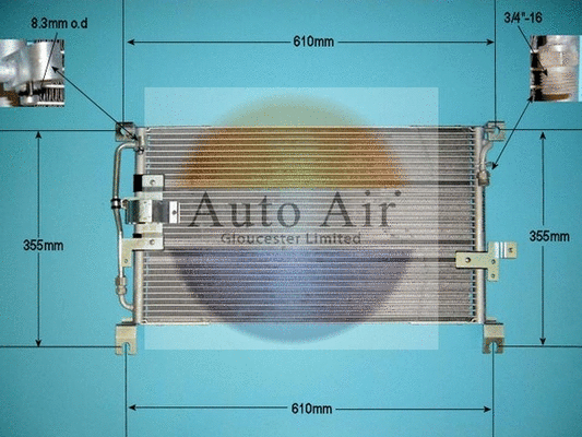 Condenseur, climatisation AUTO AIR GLOUCESTER 16-9808