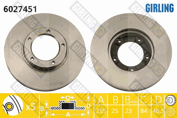 Disque de frein GIRLING 6027451