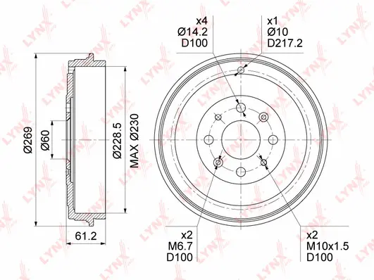 Tambour de frein LYNXAUTO BM-1037