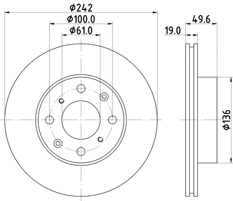 Disque de frein PAGID 51114