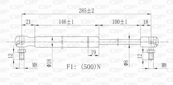 Vérin, capot-moteur OPEN PARTS GSR6067.00