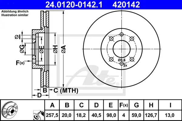 Disque de frein ATE-APAC 24.0120-0142.1