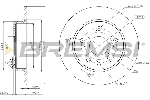 Disque de frein BREMSI CD8493S