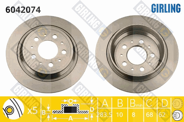 Disque de frein GIRLING 6042074