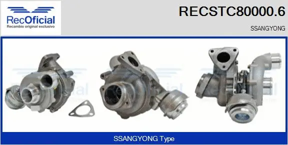 Turbocompresseur, suralimentation RECOFICIAL RECSTC80000.6