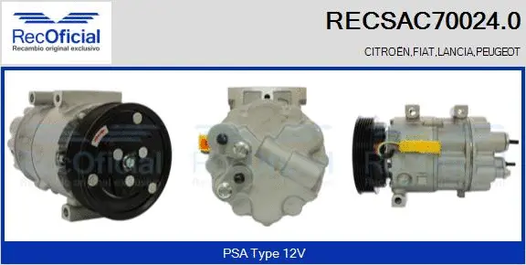 Compresseur, climatisation RECOFICIAL RECSAC70024.0