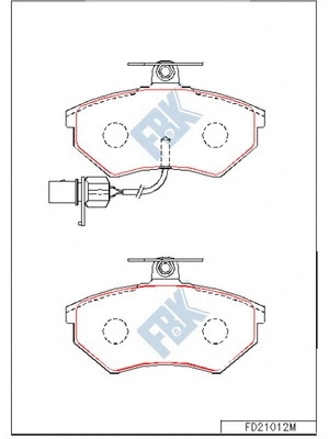 Kit de plaquettes de frein, frein à disque FBK FD21012M