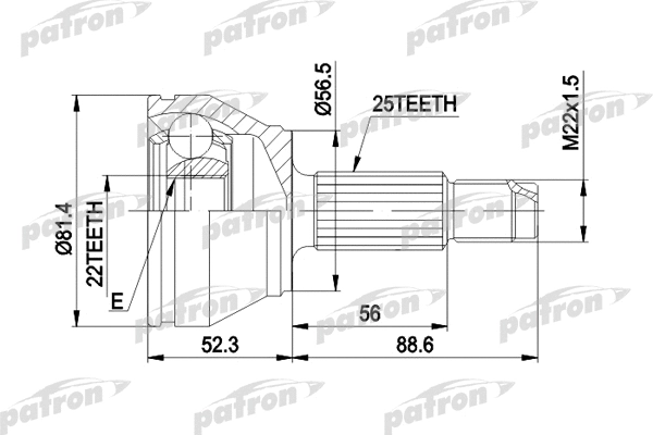 Jeu de joints, arbre de transmission PATRON PCV1192