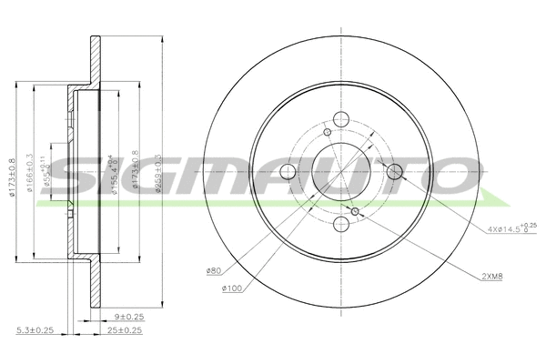 Disque de frein SIGMAUTO DBB781S