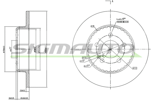 Disque de frein SIGMAUTO DBB317S