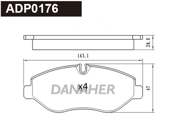 Kit de plaquettes de frein, frein à disque DANAHER ADP0176