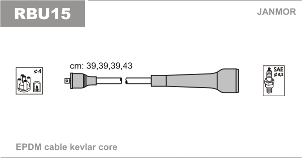 Kit de câbles d'allumage JANMOR RBU15