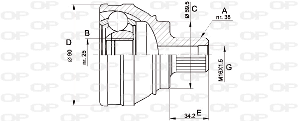 Jeu de joints, arbre de transmission OPEN PARTS CVJ5117.10