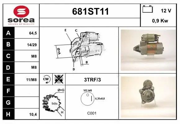 Démarreur STARTCAR 681ST11