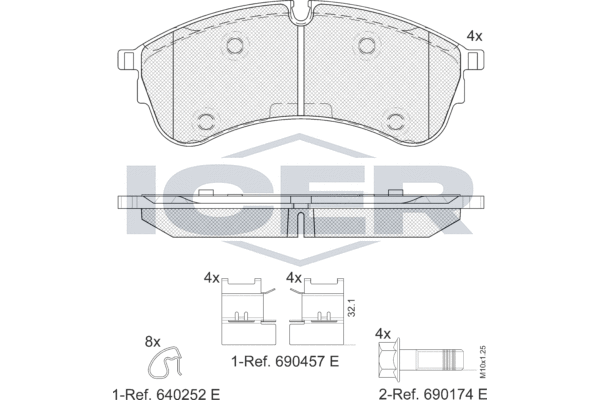 Kit de plaquettes de frein, frein à disque ICER LM2283
