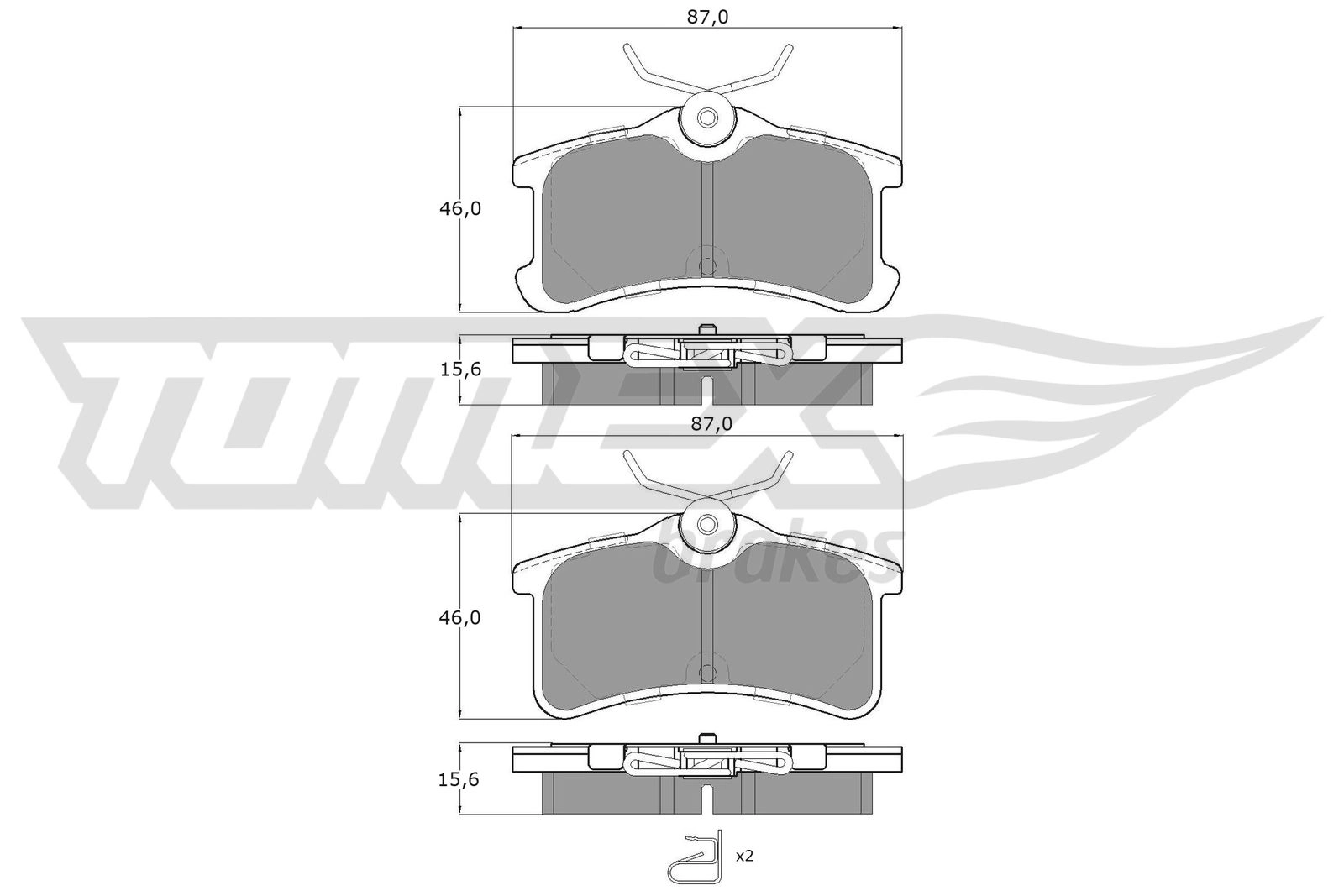 Kit de plaquettes de frein, frein à disque TOMEX Brakes TX 13-65