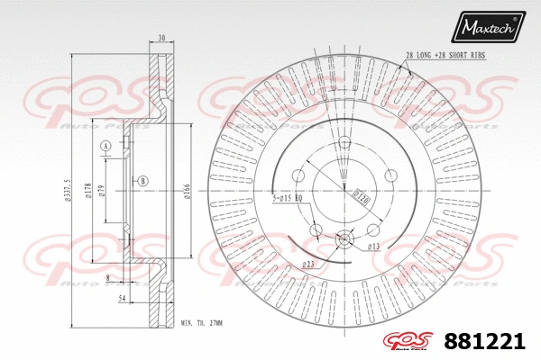 Disque de frein MAXTECH 881221