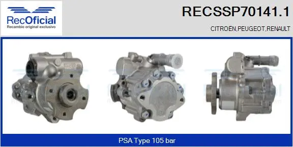Pompe hydraulique, direction RECOFICIAL RECSSP70141.1