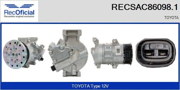 Compresseur, climatisation RECOFICIAL RECSAC86098.1