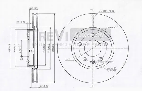 Disque de frein TREVI AUTOMOTIVE BD1255