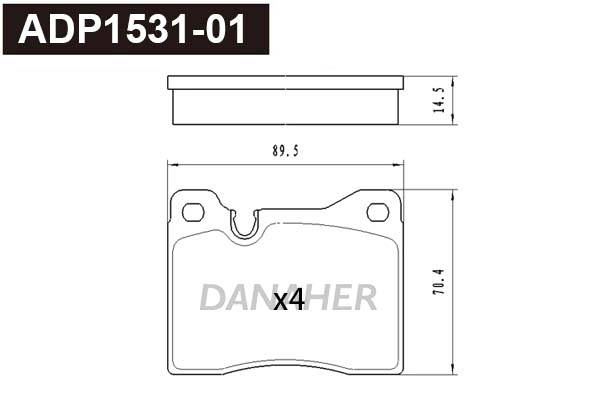 Kit de plaquettes de frein, frein à disque DANAHER ADP1531-01