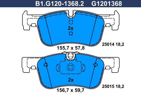 Kit de plaquettes de frein, frein à disque GALFER B1.G120-1368.2