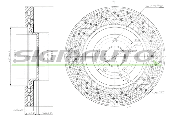 Disque de frein SIGMAUTO DBB650V