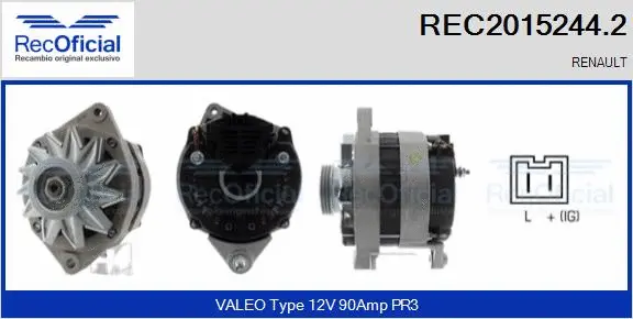 Alternateur RECOFICIAL REC2015244.2