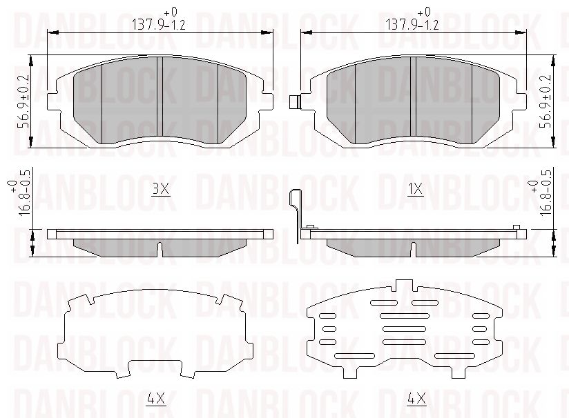 Kit de plaquettes de frein, frein à disque DANBLOCK DB 510707