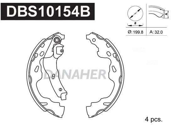 Jeu de mâchoires de frein DANAHER DBS10154B