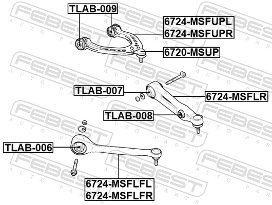 Bras de liaison, suspension de roue FEBEST 6724-MSFLR