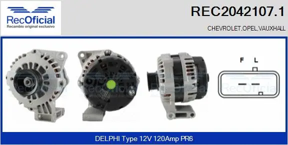 Alternateur RECOFICIAL REC2042107.1
