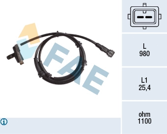 Capteur, vitesse de roue FAE 78201