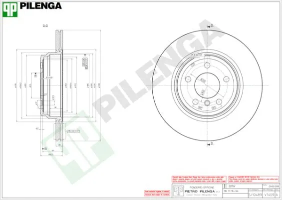 Disque de frein PILENGA V1409