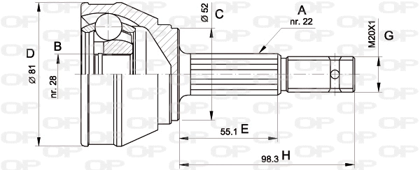 Jeu de joints, arbre de transmission OPEN PARTS CVJ5025.10