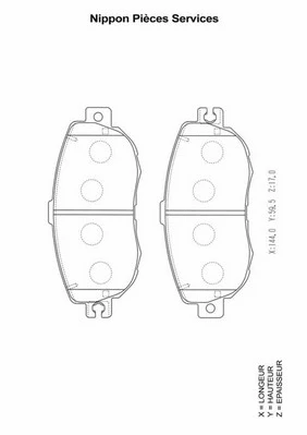 Kit de plaquettes de frein, frein à disque NPS T360A91