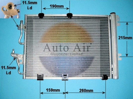 Condenseur, climatisation AUTO AIR GLOUCESTER 16-1060
