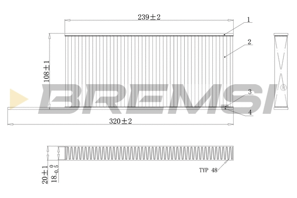 Filtre, air de l'habitacle BREMSI FC0863