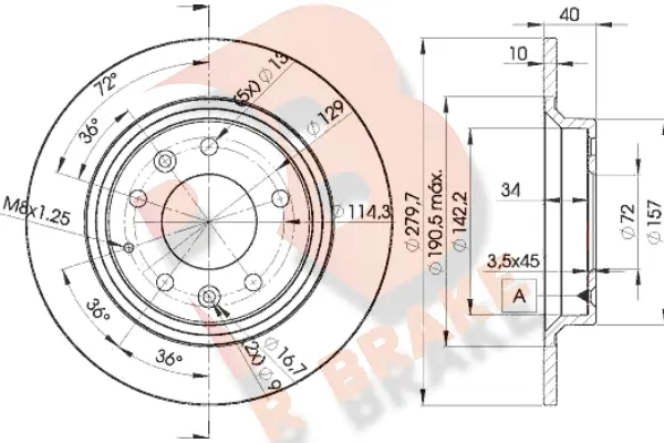 Disque de frein R BRAKE 78RBD23268