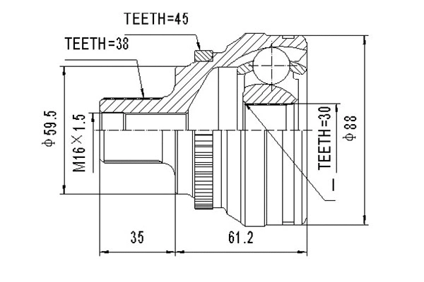 Jeu de joints, arbre de transmission DYNAMATRIX DCV803016
