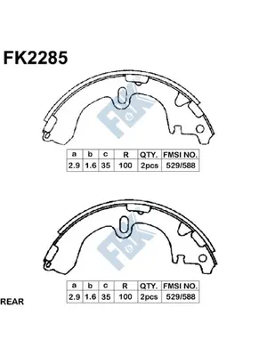 Jeu de mâchoires de frein FBK FK2285