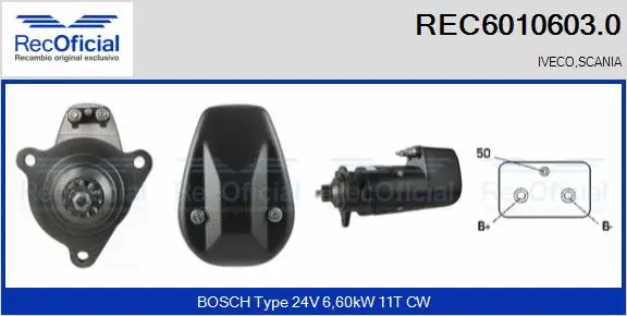 Démarreur RECOFICIAL REC6010603.0