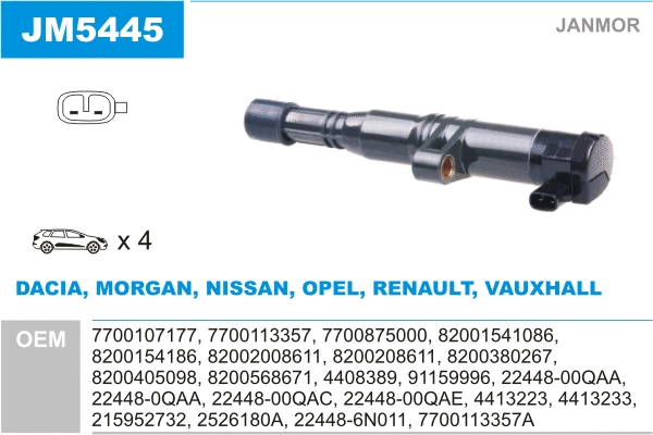 Bobine d'allumage JANMOR JM5445