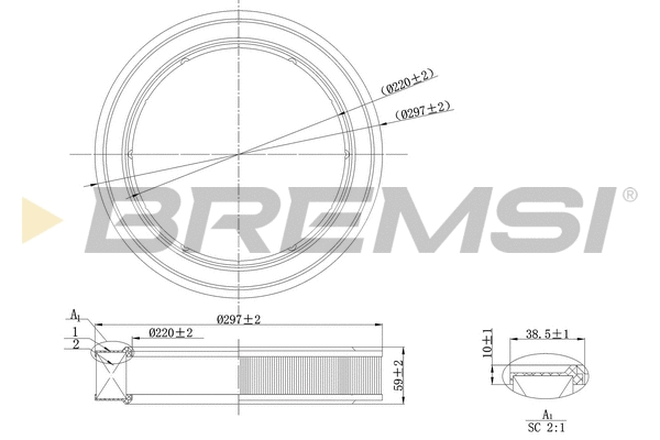 Filtre à air BREMSI FA2132