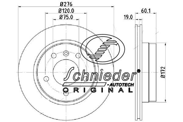 Disque de frein SCHNIEDER AUTOTECH BMS55.00127