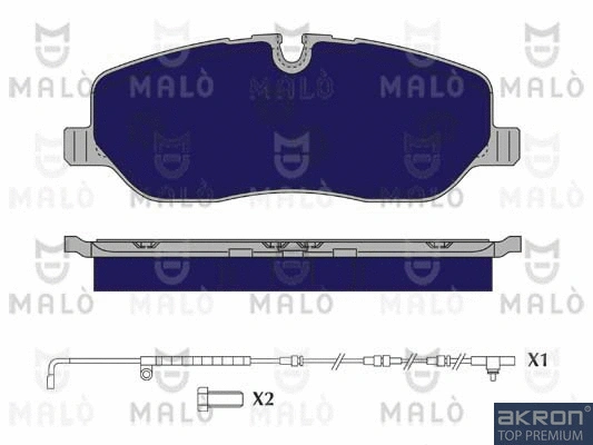 Kit de plaquettes de frein, frein à disque AKRON-MALÒ 1050148
