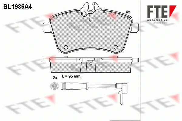 Kit de plaquettes de frein, frein à disque FTE 9010575