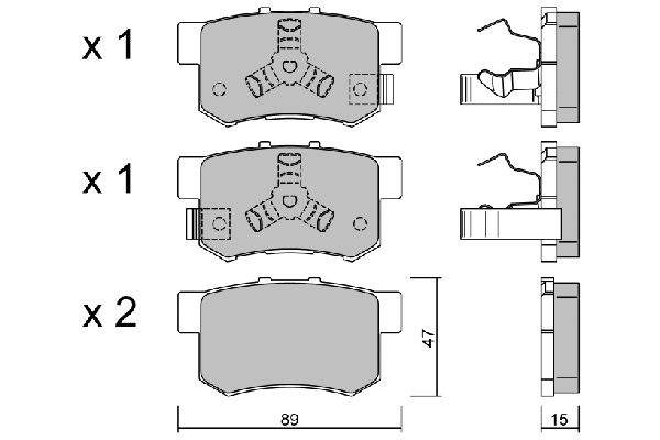 Kit de plaquettes de frein, frein à disque AISIN BPHO-2001