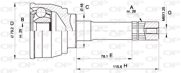 Jeu de joints, arbre de transmission OPEN PARTS CVJ5568.10